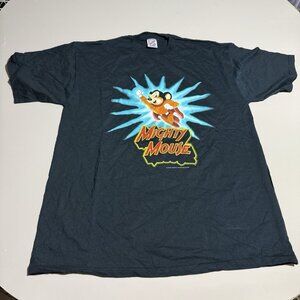 Vintage 1997 Mighty Mouse Mens XL Black  T-Shirt Jerzees